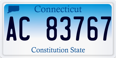 CT license plate AC83767