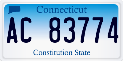 CT license plate AC83774