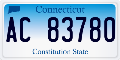 CT license plate AC83780
