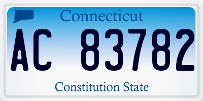 CT license plate AC83782