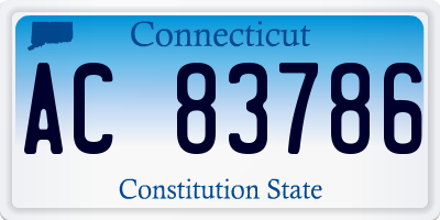 CT license plate AC83786