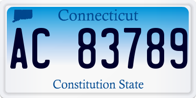CT license plate AC83789