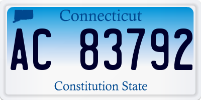 CT license plate AC83792