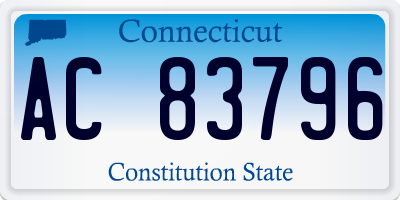 CT license plate AC83796