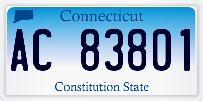 CT license plate AC83801