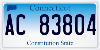 CT license plate AC83804