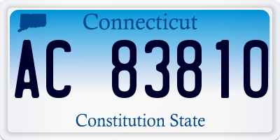 CT license plate AC83810