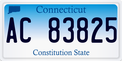 CT license plate AC83825