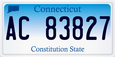 CT license plate AC83827