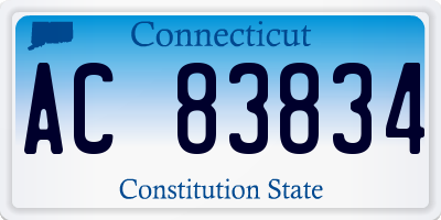 CT license plate AC83834
