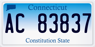 CT license plate AC83837