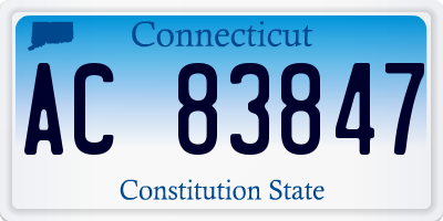 CT license plate AC83847