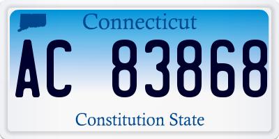 CT license plate AC83868