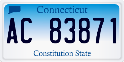 CT license plate AC83871