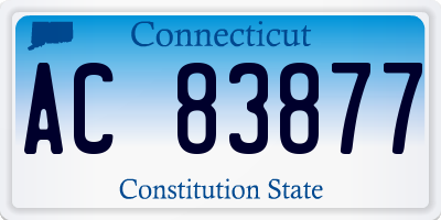CT license plate AC83877