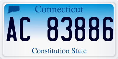 CT license plate AC83886