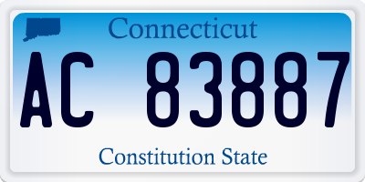 CT license plate AC83887