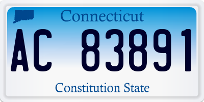 CT license plate AC83891