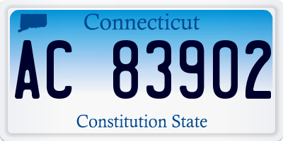 CT license plate AC83902