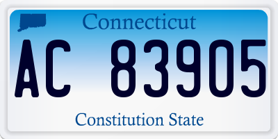 CT license plate AC83905
