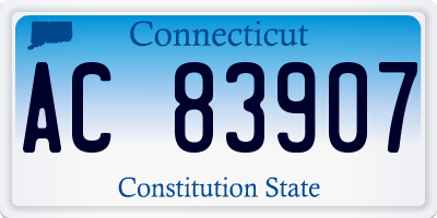 CT license plate AC83907