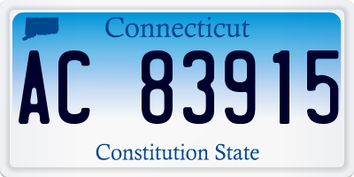 CT license plate AC83915