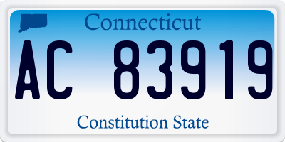 CT license plate AC83919
