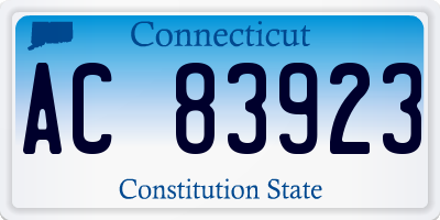 CT license plate AC83923