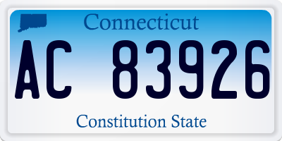 CT license plate AC83926