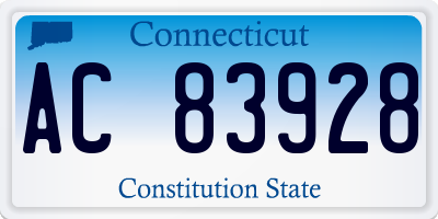 CT license plate AC83928