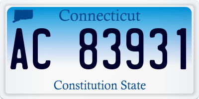 CT license plate AC83931