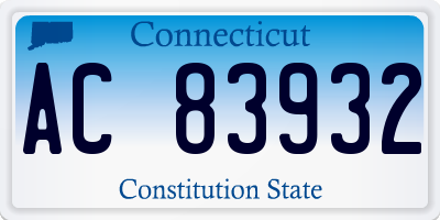 CT license plate AC83932