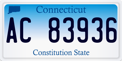 CT license plate AC83936