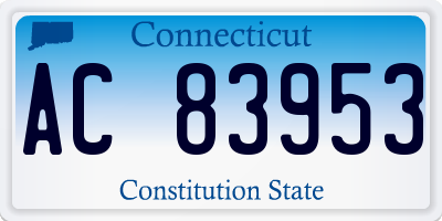 CT license plate AC83953