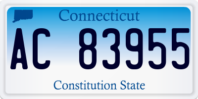 CT license plate AC83955
