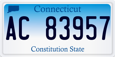 CT license plate AC83957