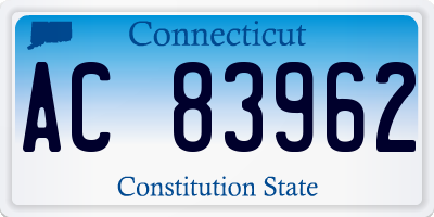 CT license plate AC83962