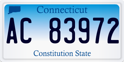 CT license plate AC83972