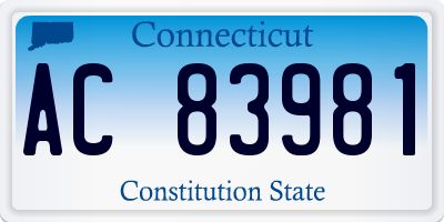 CT license plate AC83981