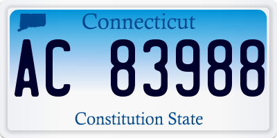 CT license plate AC83988