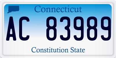 CT license plate AC83989