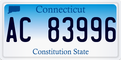 CT license plate AC83996