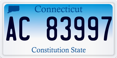 CT license plate AC83997