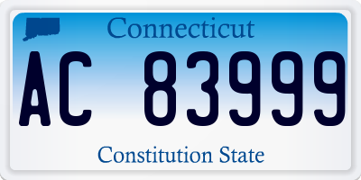 CT license plate AC83999