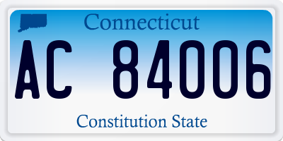 CT license plate AC84006