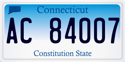 CT license plate AC84007