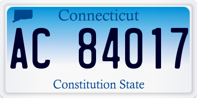 CT license plate AC84017