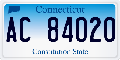 CT license plate AC84020