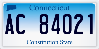 CT license plate AC84021