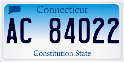 CT license plate AC84022